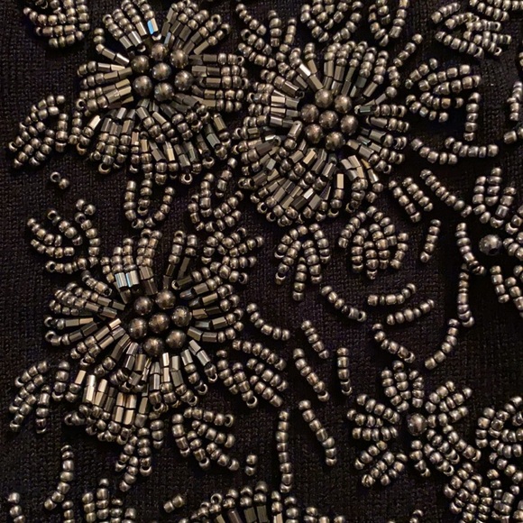 Cable & Gauge Black Cardigan Embellished With Gold Beads - Picture 8 of 8